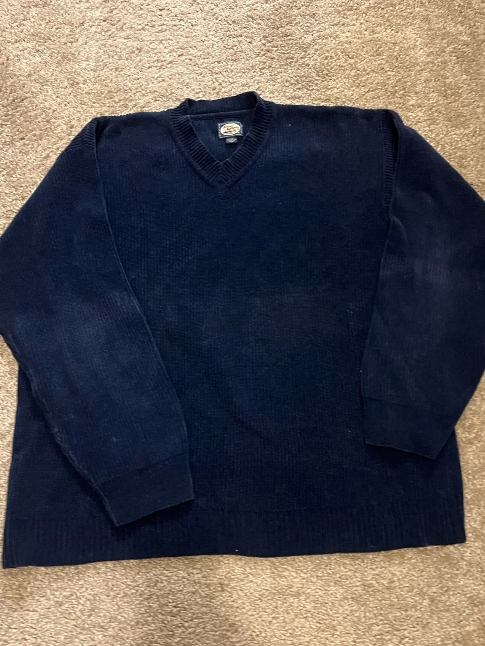 Tommy Bahama navy chenille mens‎ V-neck relaxed fit pullover XXL